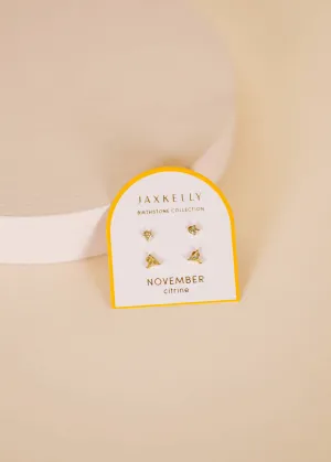 Birthstone Stud Earring Set - November