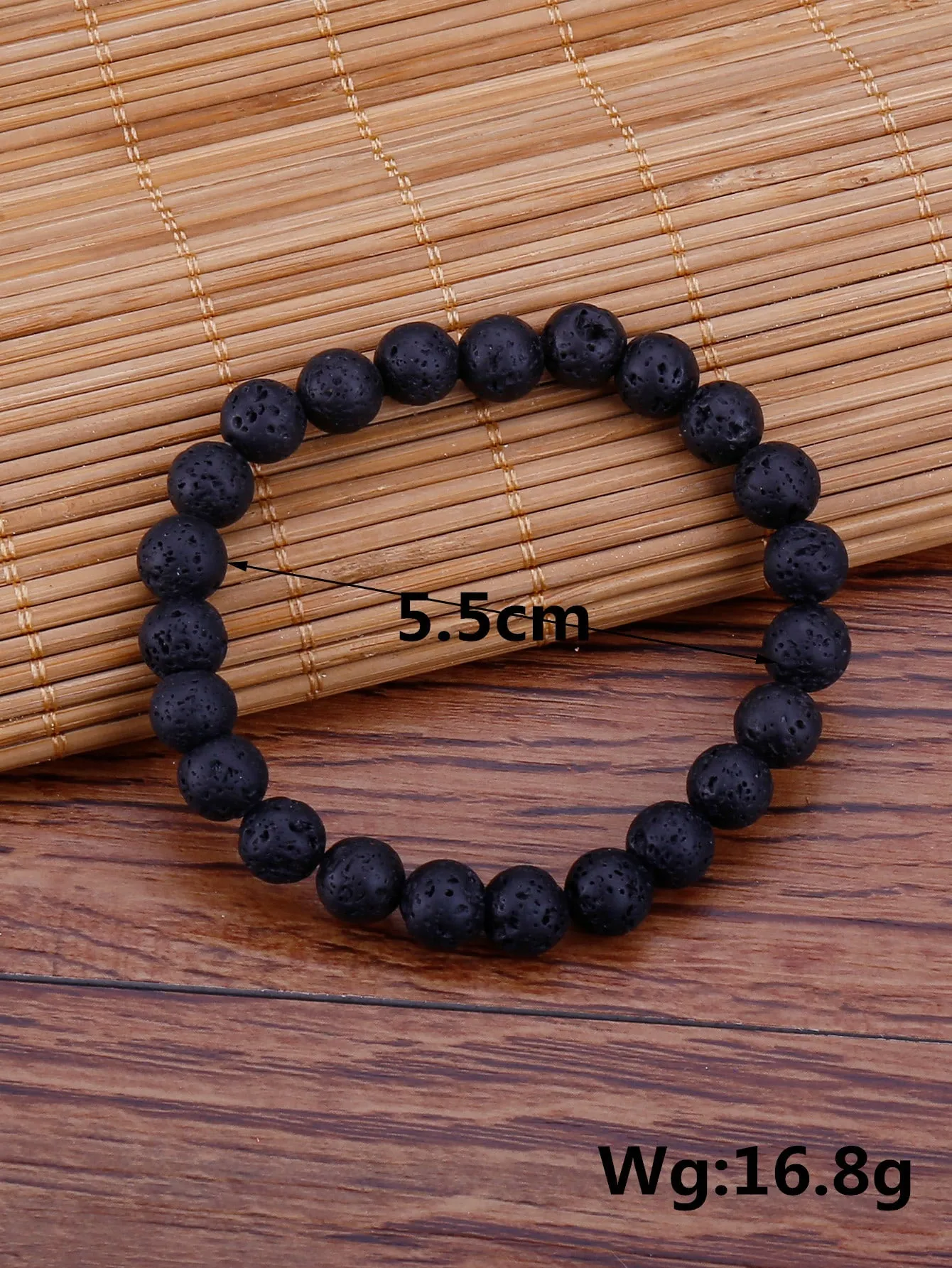 Black Lava Minimalist Beaded Bracelet for Women Crafted Jewelry Stackable