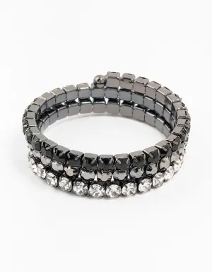 Black Rhodium Diamante Wrist Cuff