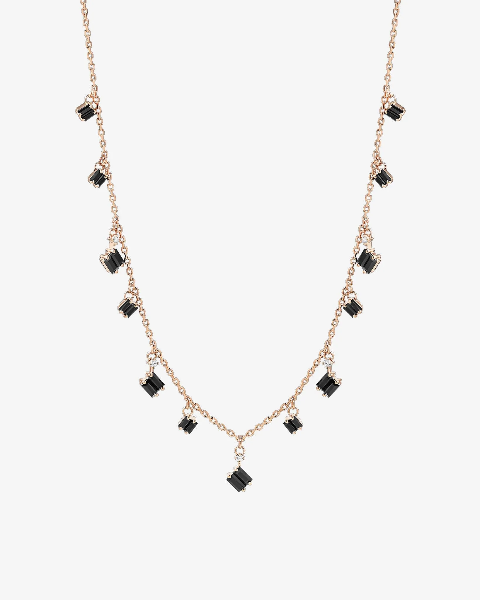 Bold Black Sapphire Cascade Necklace