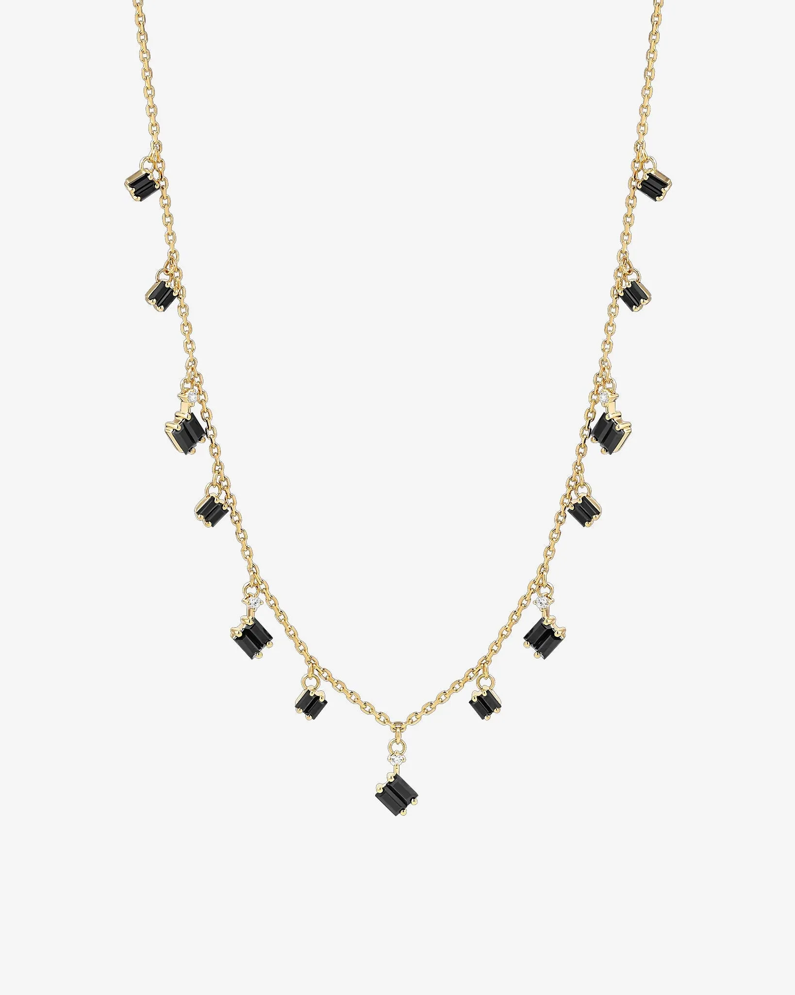 Bold Black Sapphire Cascade Necklace