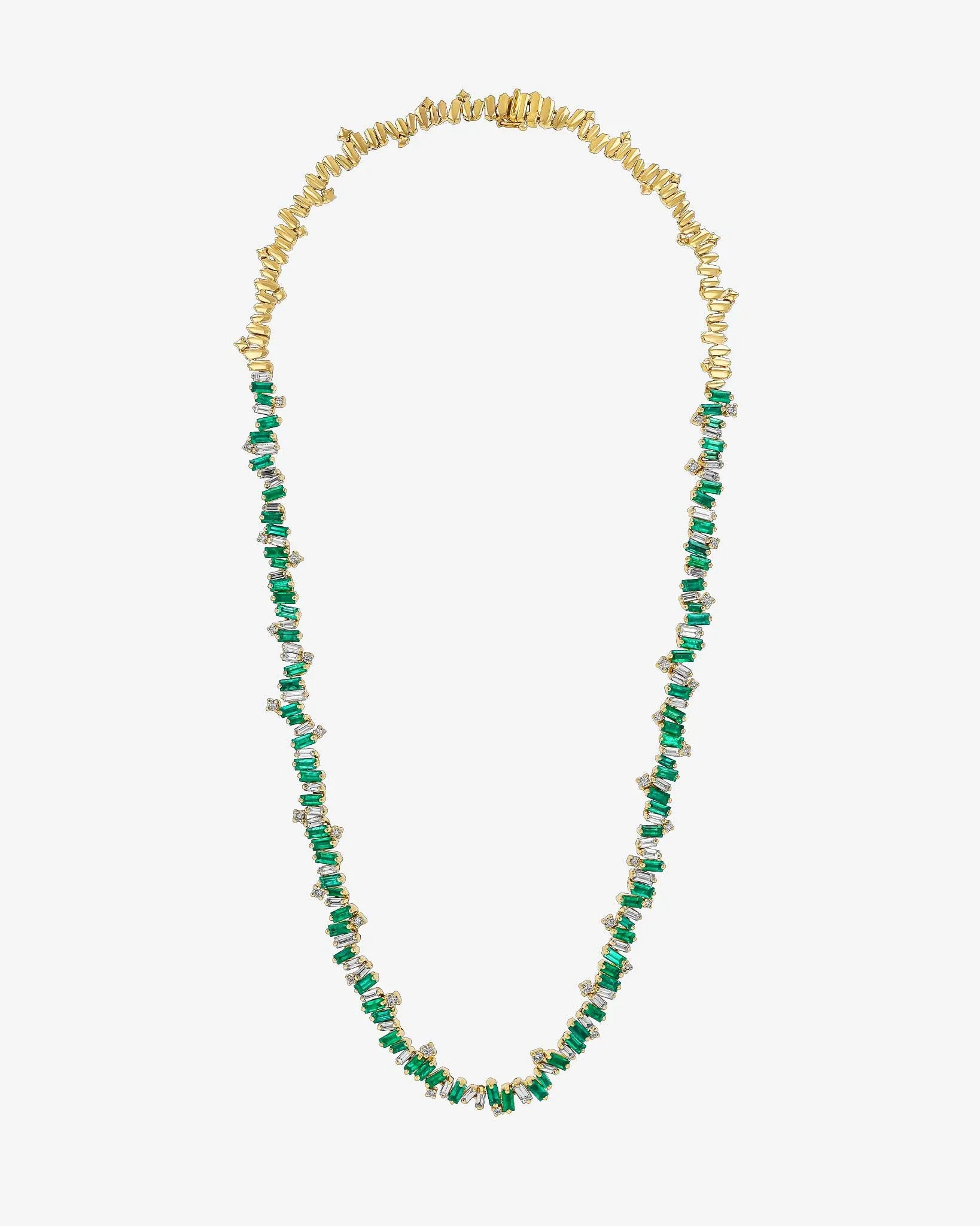 Bold Burst Emerald Tennis Necklace