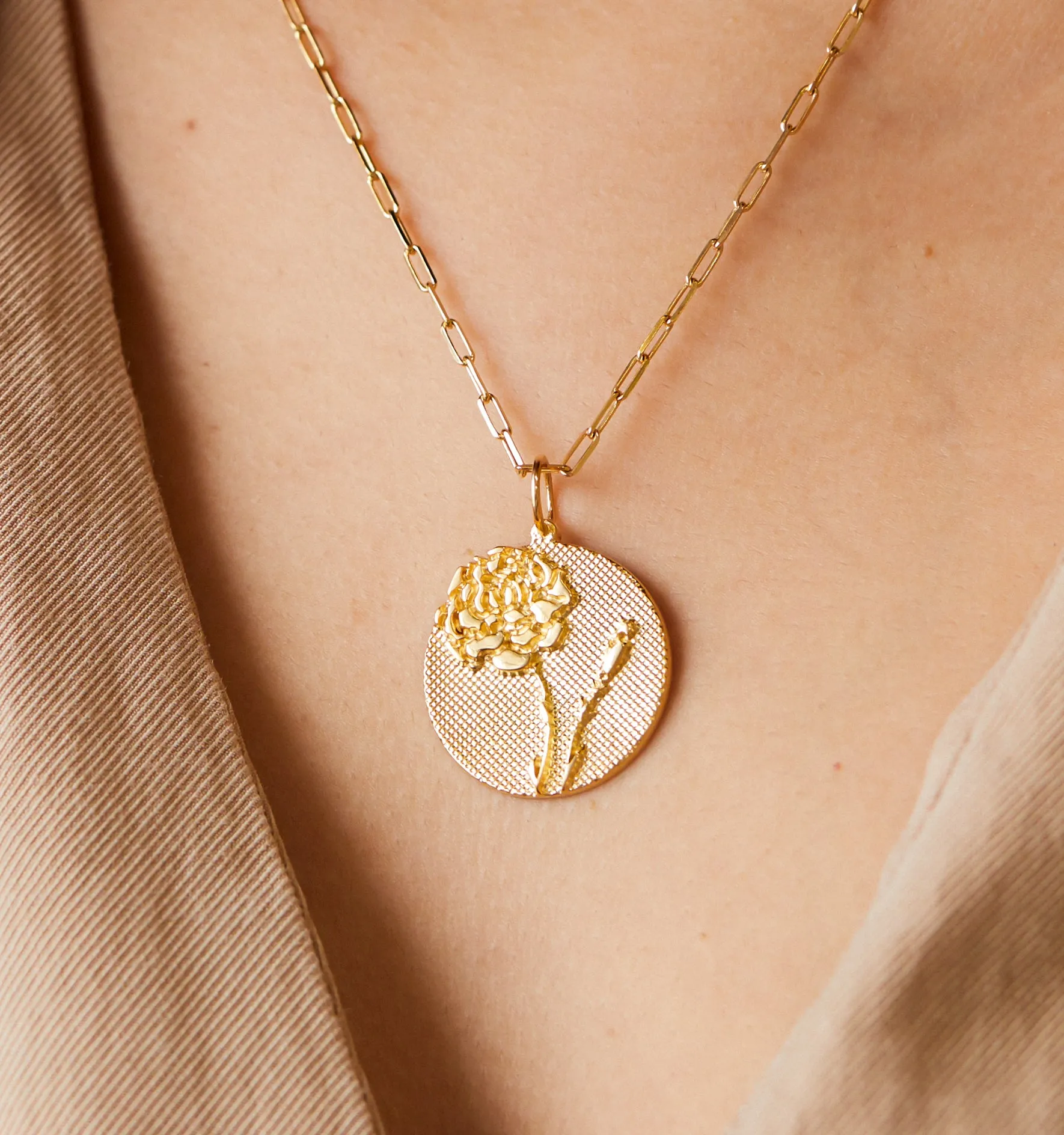 Bold Carnation Necklace - January Flower