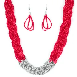 Brazilian Brilliance Red Seed Bead Necklace