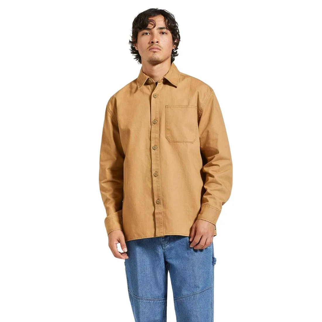 Brixton Selden Overshirt - Tobacco Brown Worn Wash