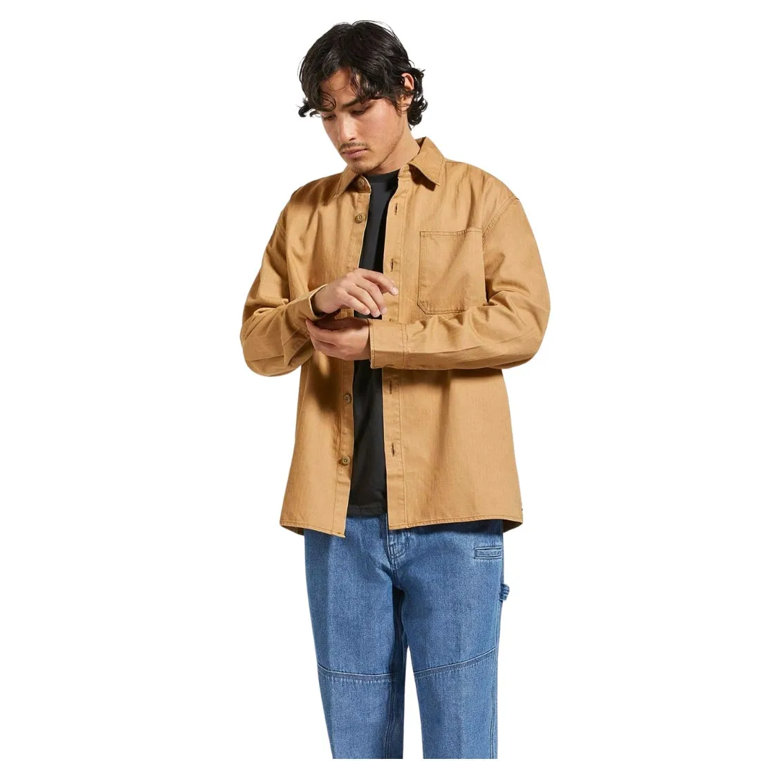 Brixton Selden Overshirt - Tobacco Brown Worn Wash