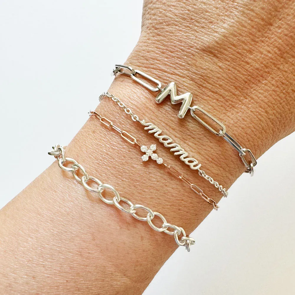 Bubble "M" initial Bracelet