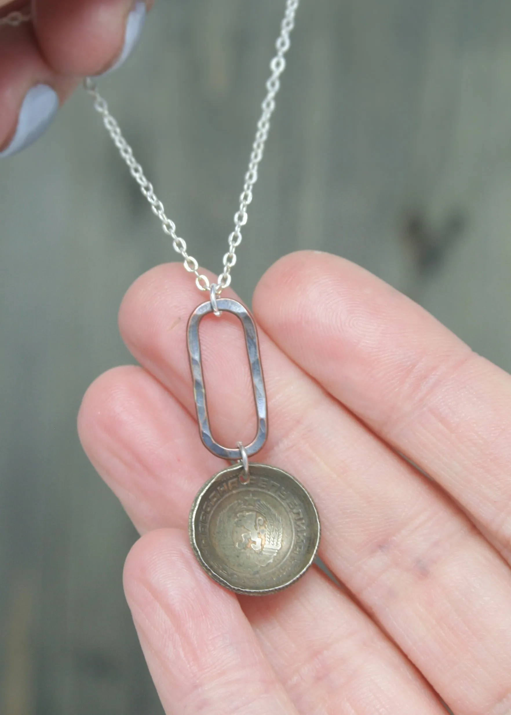 Bulgaria World Coin Pendant Necklace