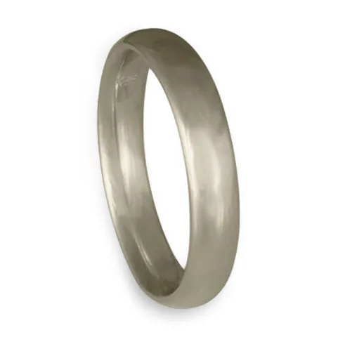 Classic Comfort Fit Wedding Ring, 14K White Gold 4mm Wide by 2mm Thick