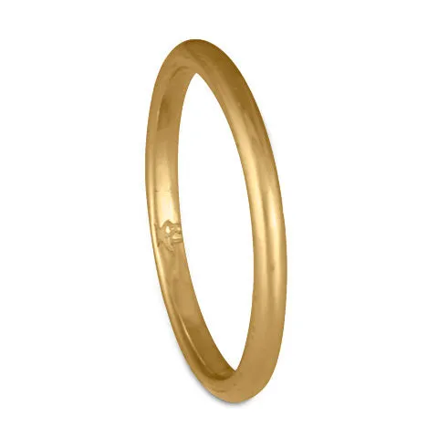 Classic Comfort Fit Wedding Ring, 14K Yellow Gold 2mm Wide by 1.5mm Thick