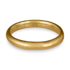 Classic Comfort Fit Wedding Ring, 14K Yellow Gold 3mm Wide by 2mm Thick