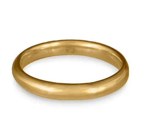 Classic Comfort Fit Wedding Ring, 14K Yellow Gold 3mm Wide by 2mm Thick