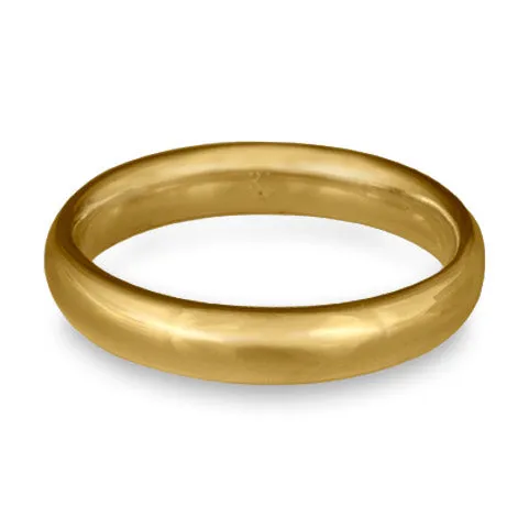 Classic Comfort Fit Wedding Ring, 14K Yellow Gold 4mm Wide by 2mm Thick