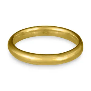 Classic Comfort Fit Wedding Ring, 18K Yellow Gold 3mm Wide by 2mm Thick