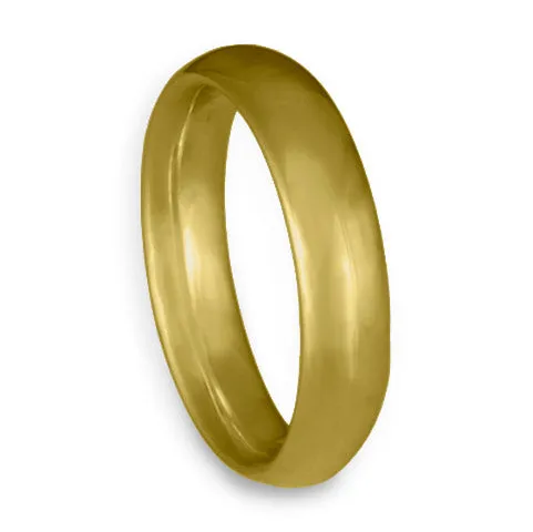 Classic Comfort Fit Wedding Ring, 18K Yellow Gold 5mm Wide by 2mm Thick