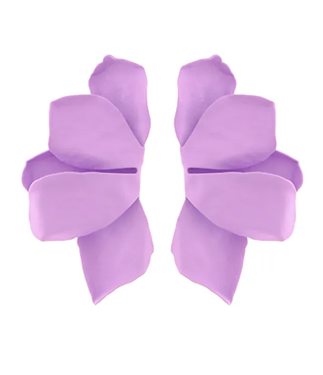 Color Coated Half Flowers Earrings