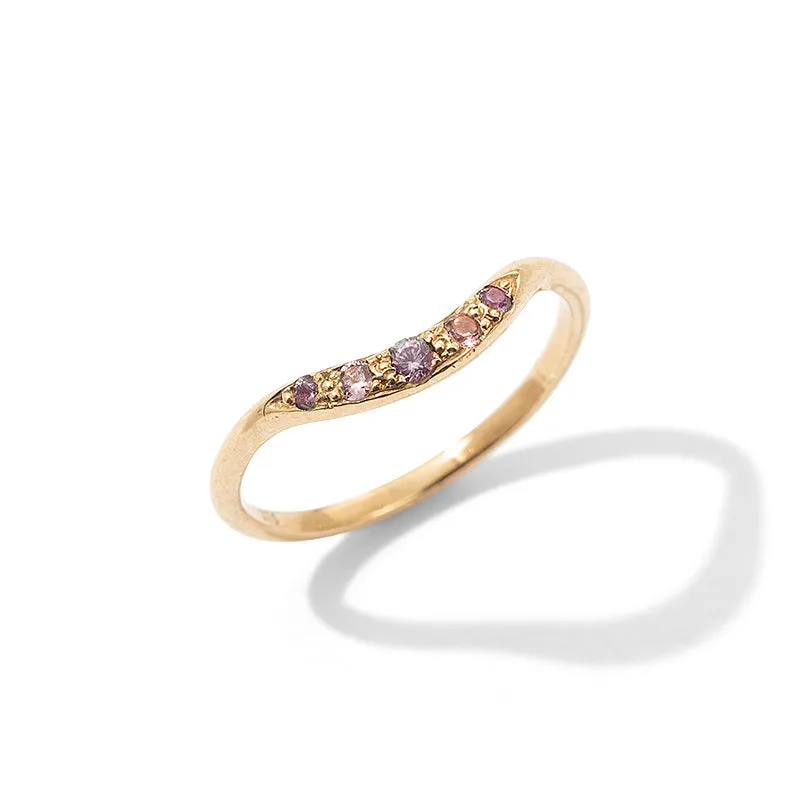 Crescent Band, Lavender Sapphire, 9kt Yellow Gold