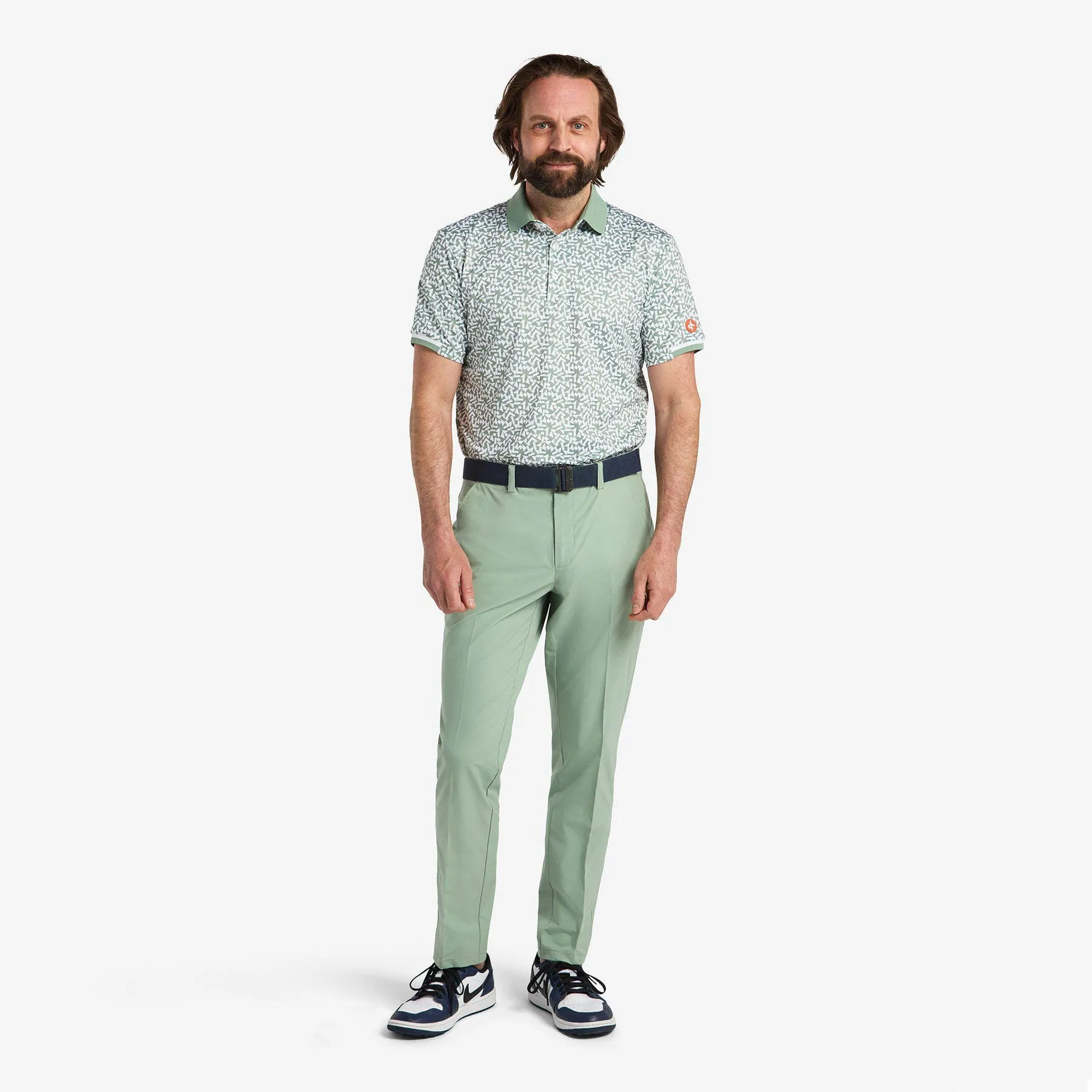 Cross Camo Golf Polo Shirt - Milky Jade