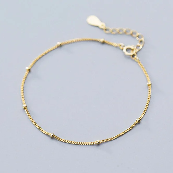 Duo Bead Chain Minimalist Bracelet