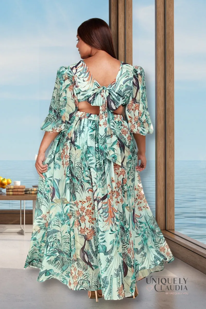 EDGY PLUS: Bimini Tropical Maxi Dress