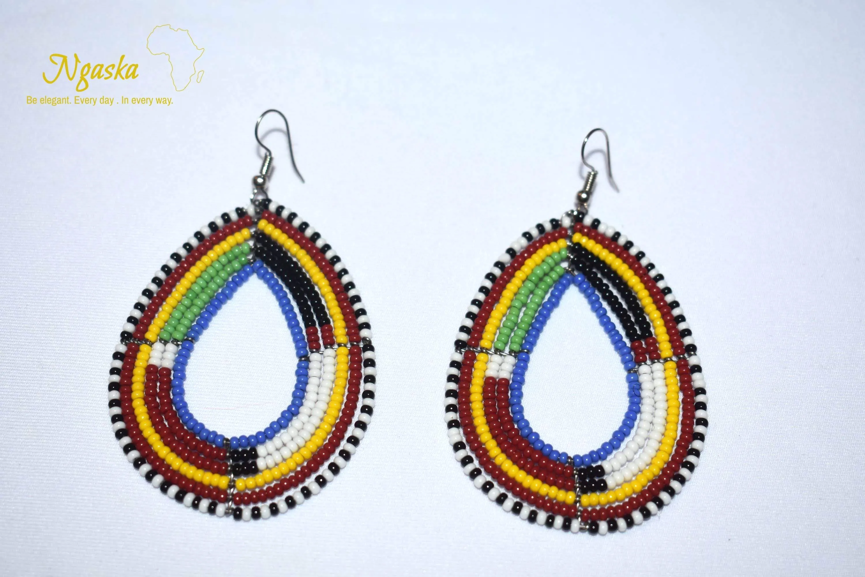 Eshe: Handmade Maasai Beaded Earrings, Boho Style Gift