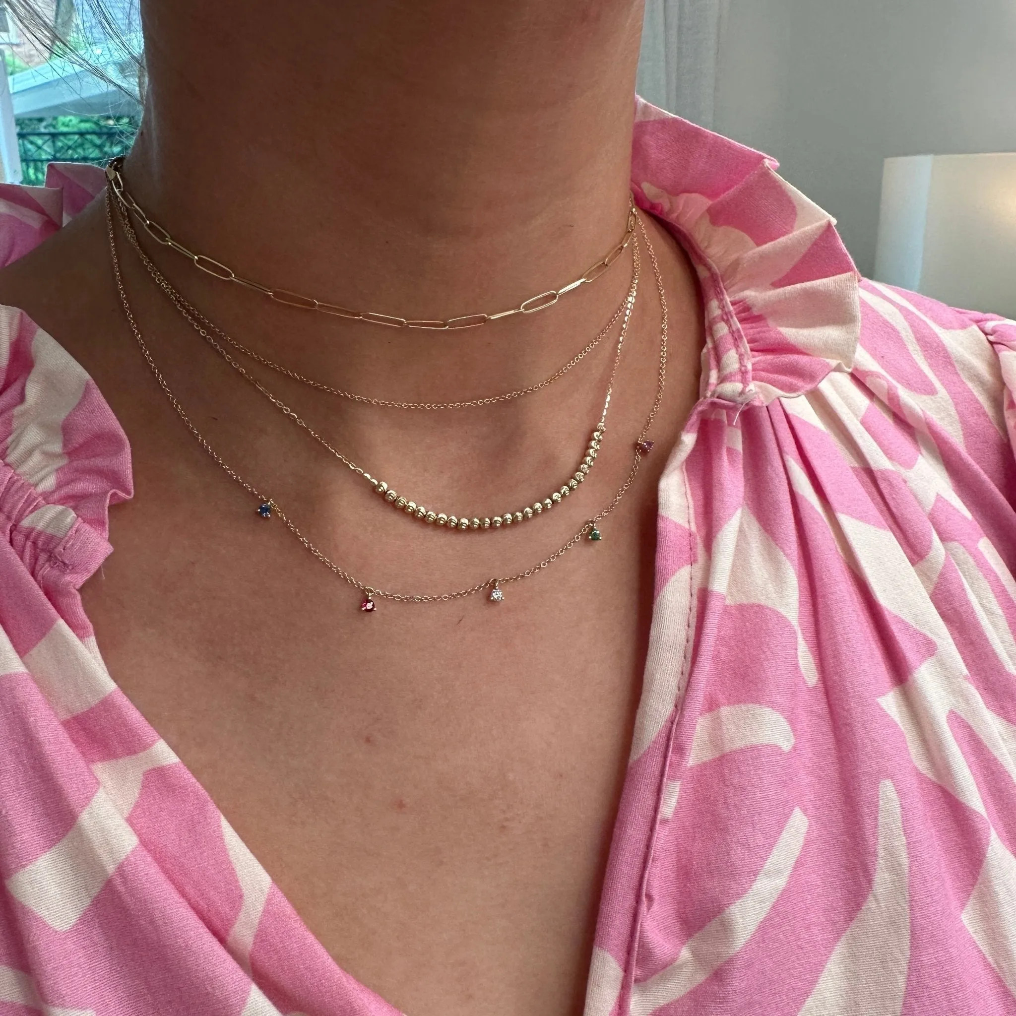 Faceted Bead Station Necklace