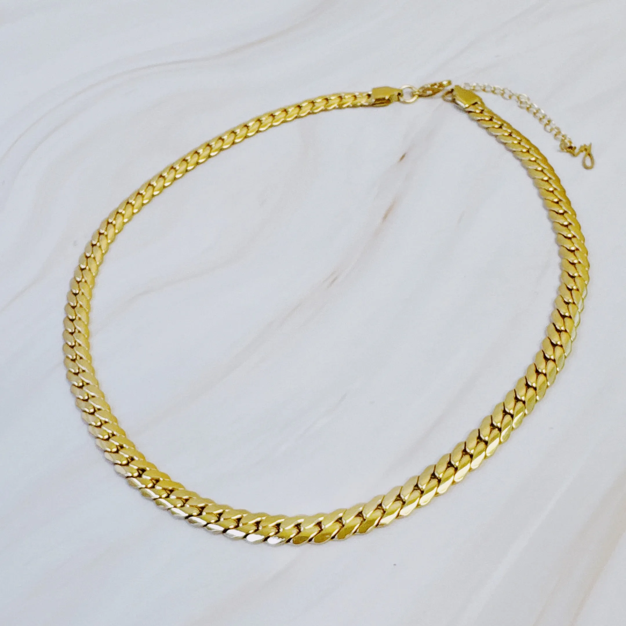 Flat And Bold Chain Necklace