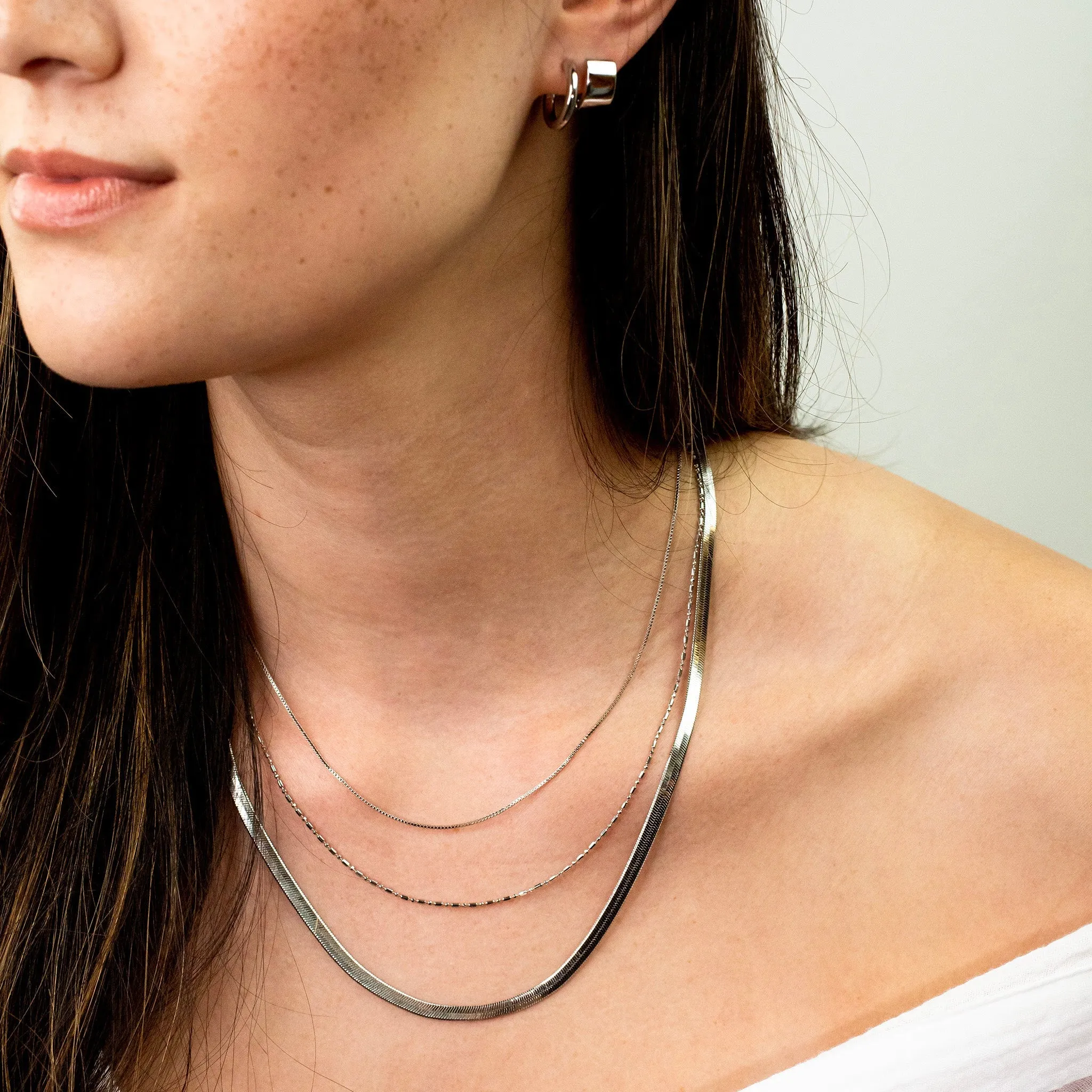 Gigi Herringbone Chain Necklace