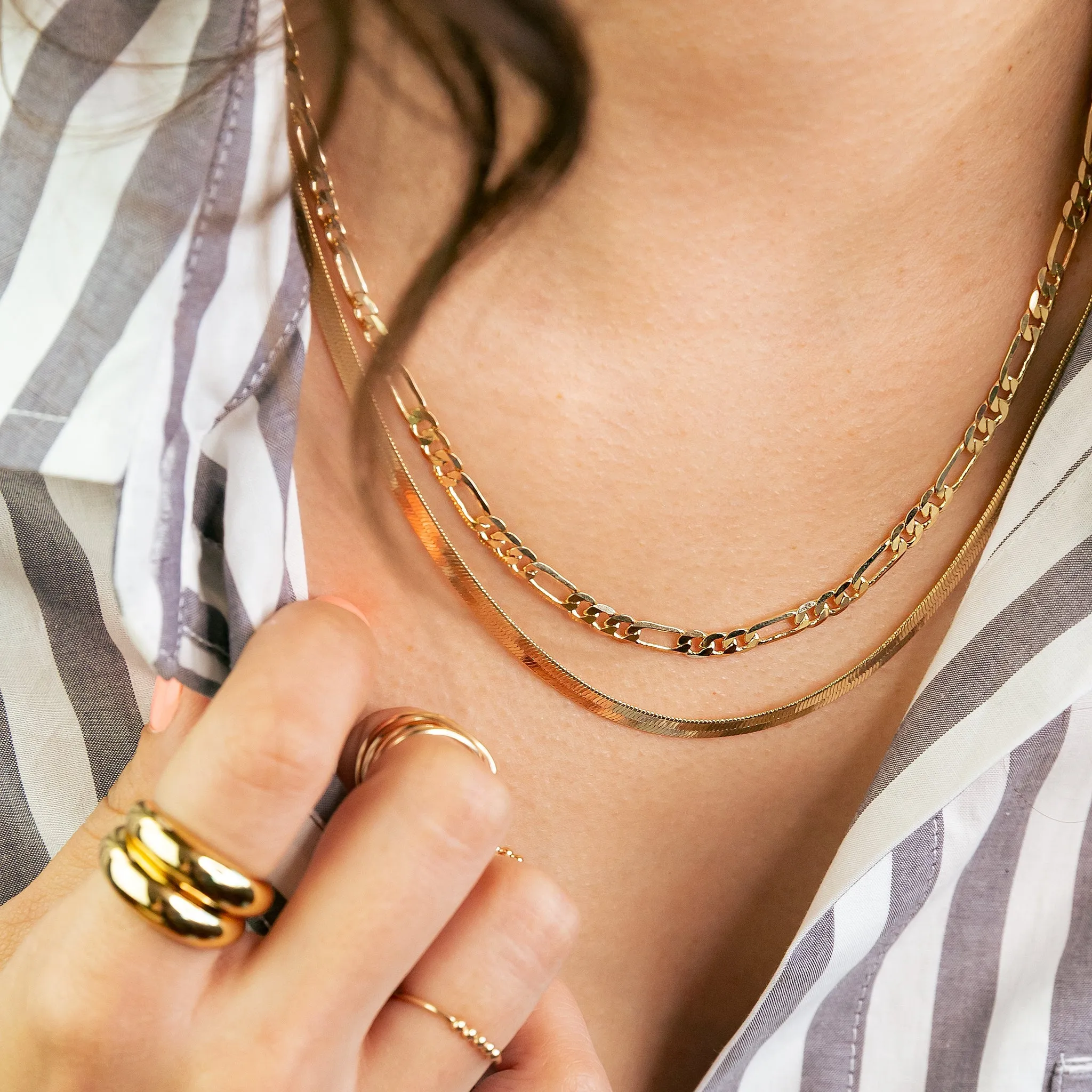 Gigi Herringbone Chain Necklace