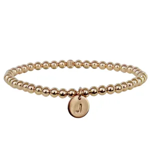 Gold Beaded Bracelet | Initial