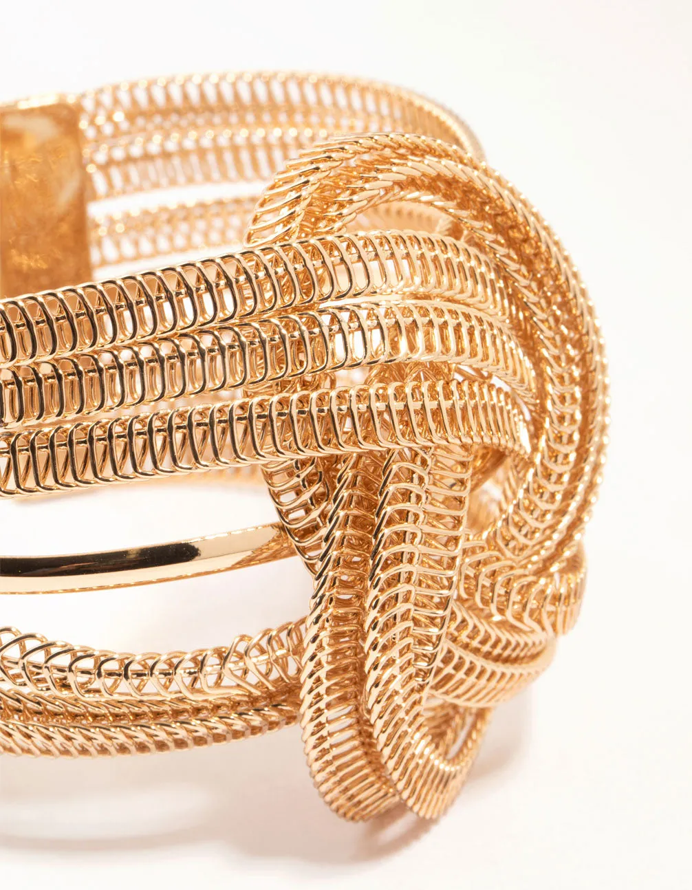 Gold Chain Knotted Wrist Cuff