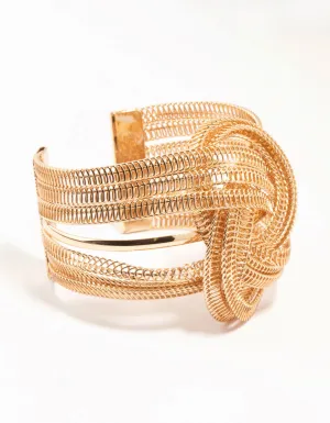 Gold Chain Knotted Wrist Cuff