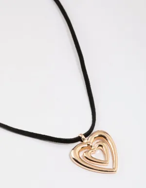 Gold Outline Heart Necklace