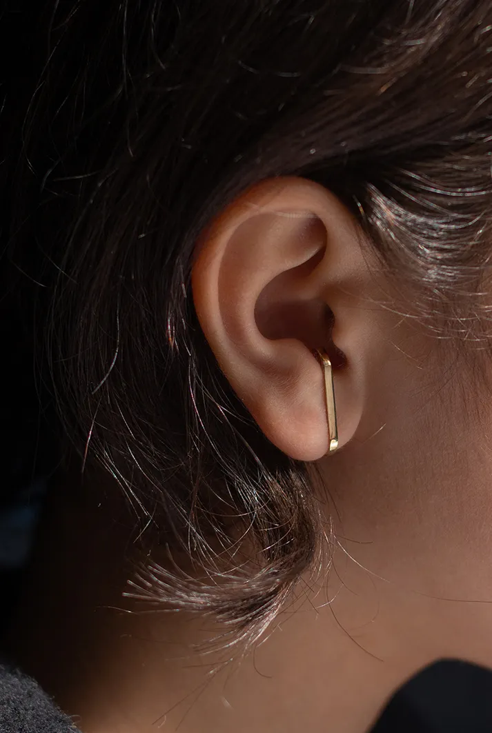 Gold Oval Ear Cuff