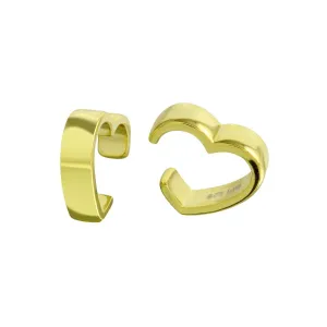 Gold Plated 925 Sterling Silver Heart Cuff Earring - STE01295-GP