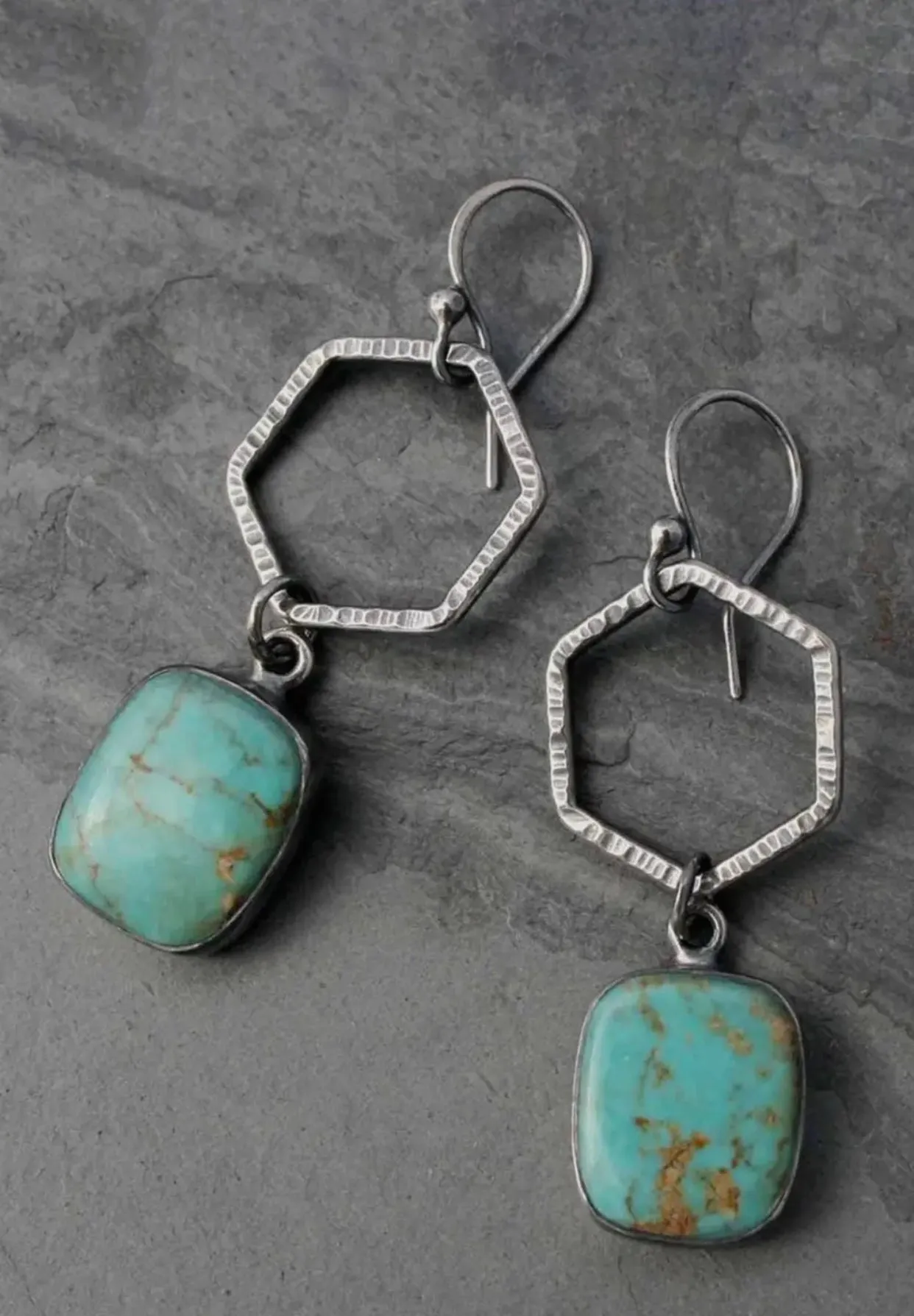 Jewelry - Vintage Turquoise Geometric Drop Earrings