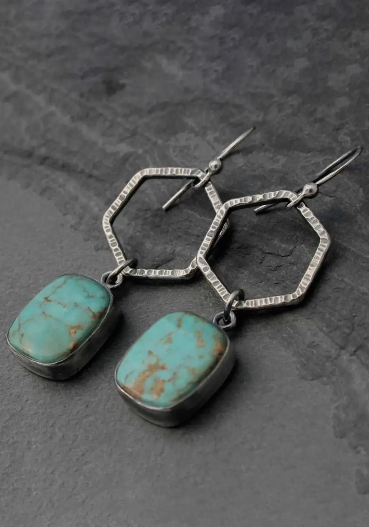 Jewelry - Vintage Turquoise Geometric Drop Earrings