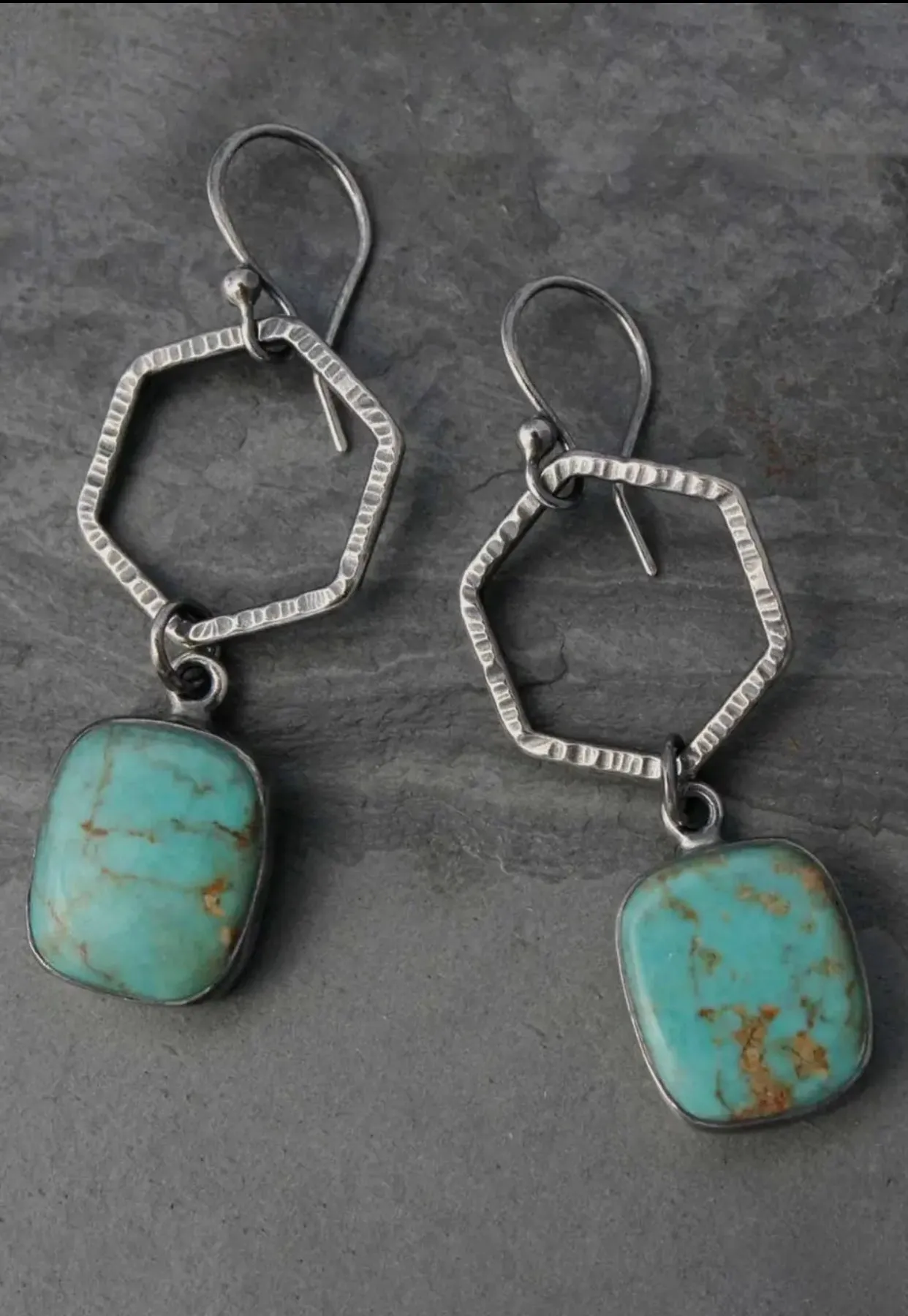 Jewelry - Vintage Turquoise Geometric Drop Earrings