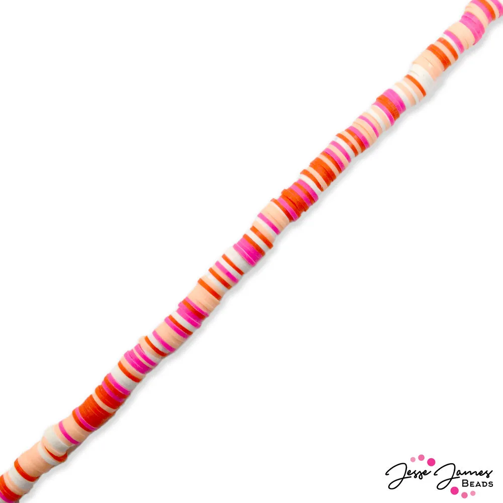 JJB Heishi Bead Strand in Pink Party