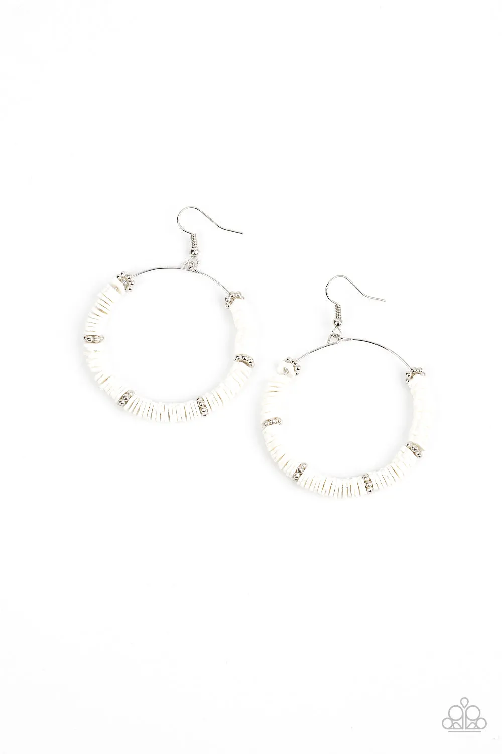 Loudly Layered - White Paparazzi Earrings