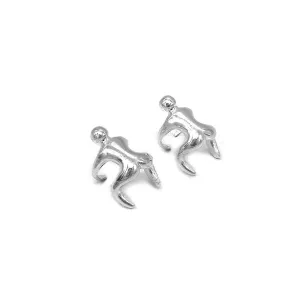 Maura Climbing Man Silver Cuff Earrings