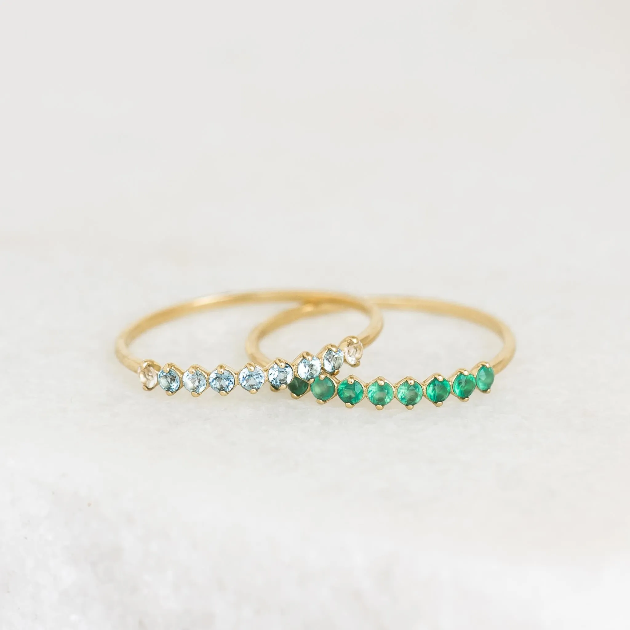 May Birthstone Ring 14k Gold - Green Chalcedony