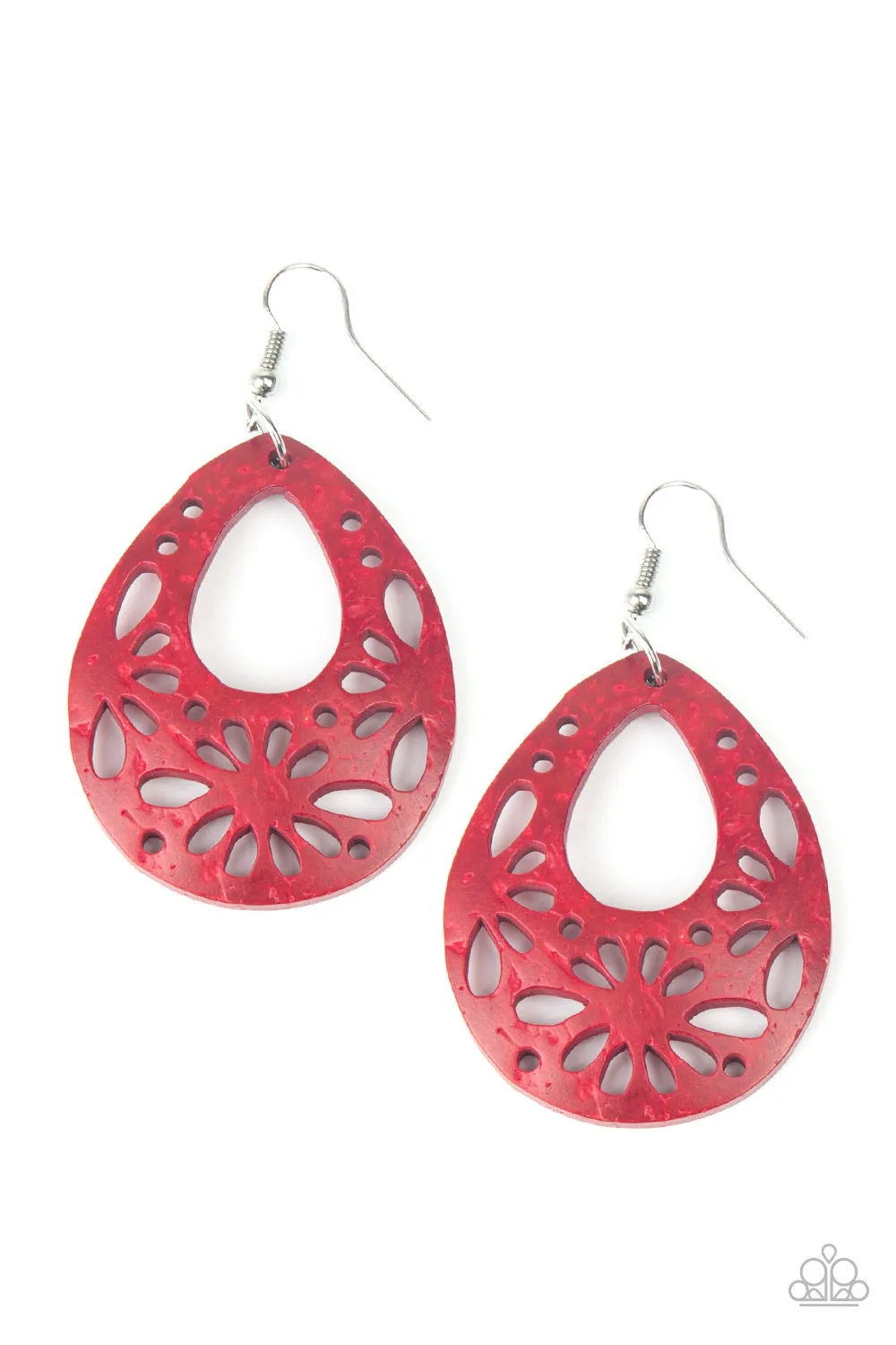 Merrily Marooned Red-Earrings