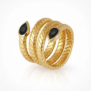 Metis Ring - Onyx Gold (Size 8)