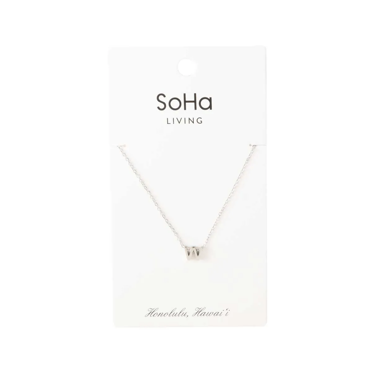 Mini Letter Necklace, Silver