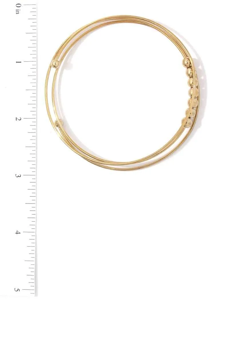 Minimalist Beaded Metal Bracelet