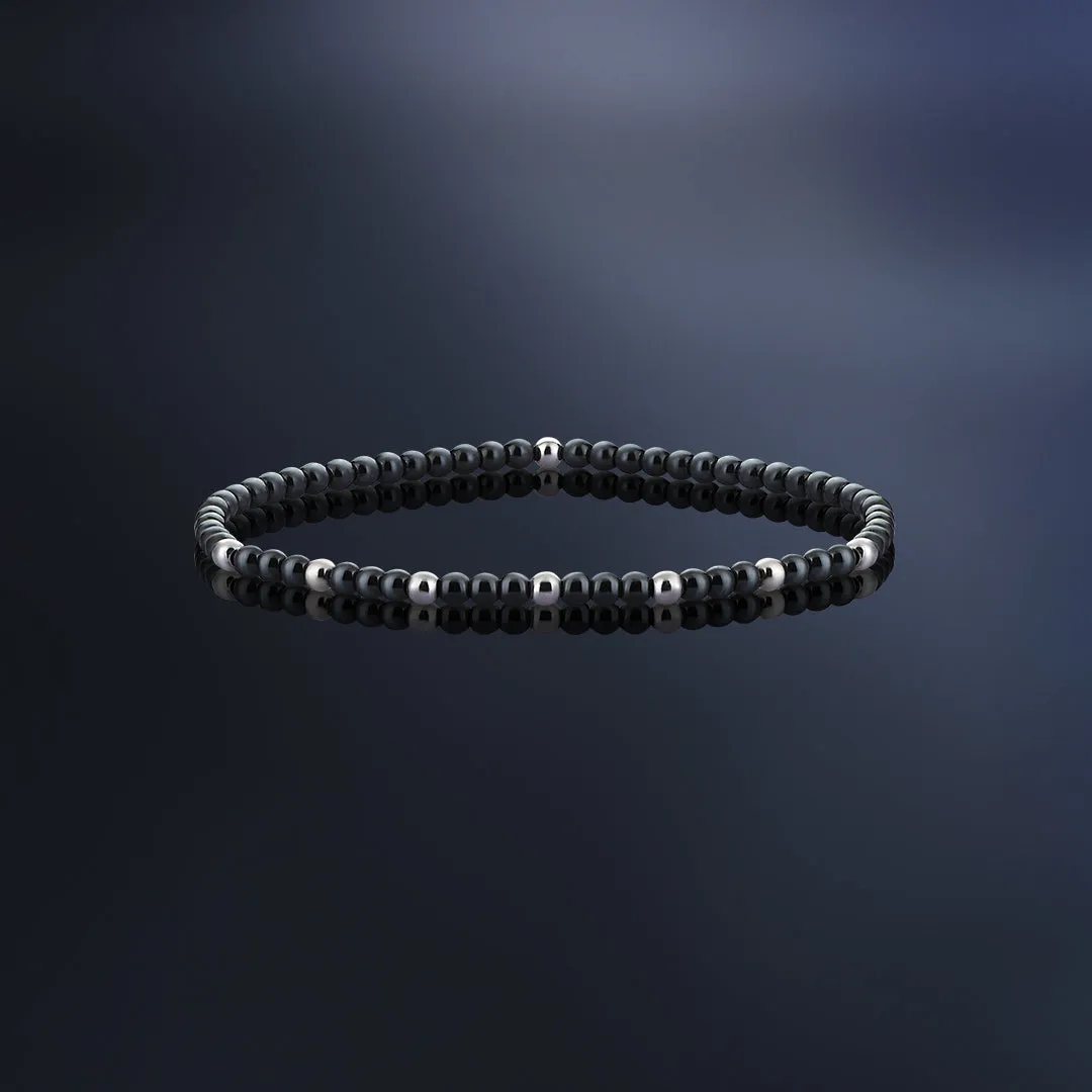 Minimalist Hematite Beaded Bracelet