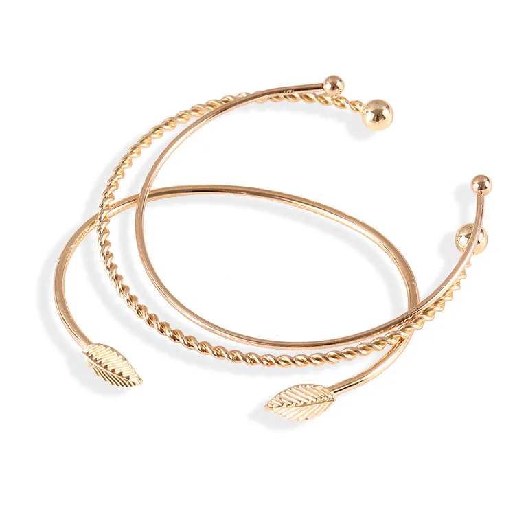 Minimalist Leaf Trio Personality Bracelet