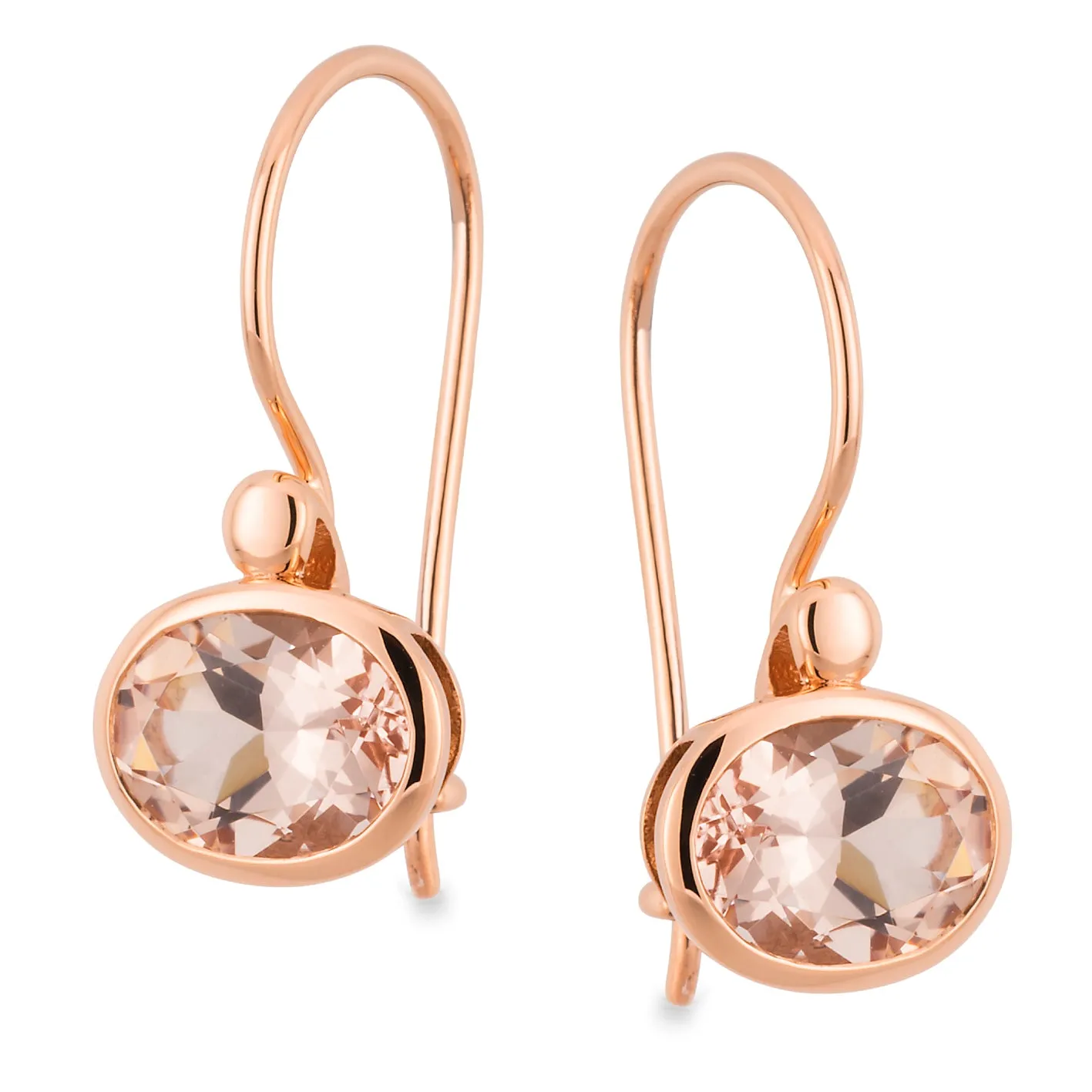 Morganite Bead/Bezel Set Earrings