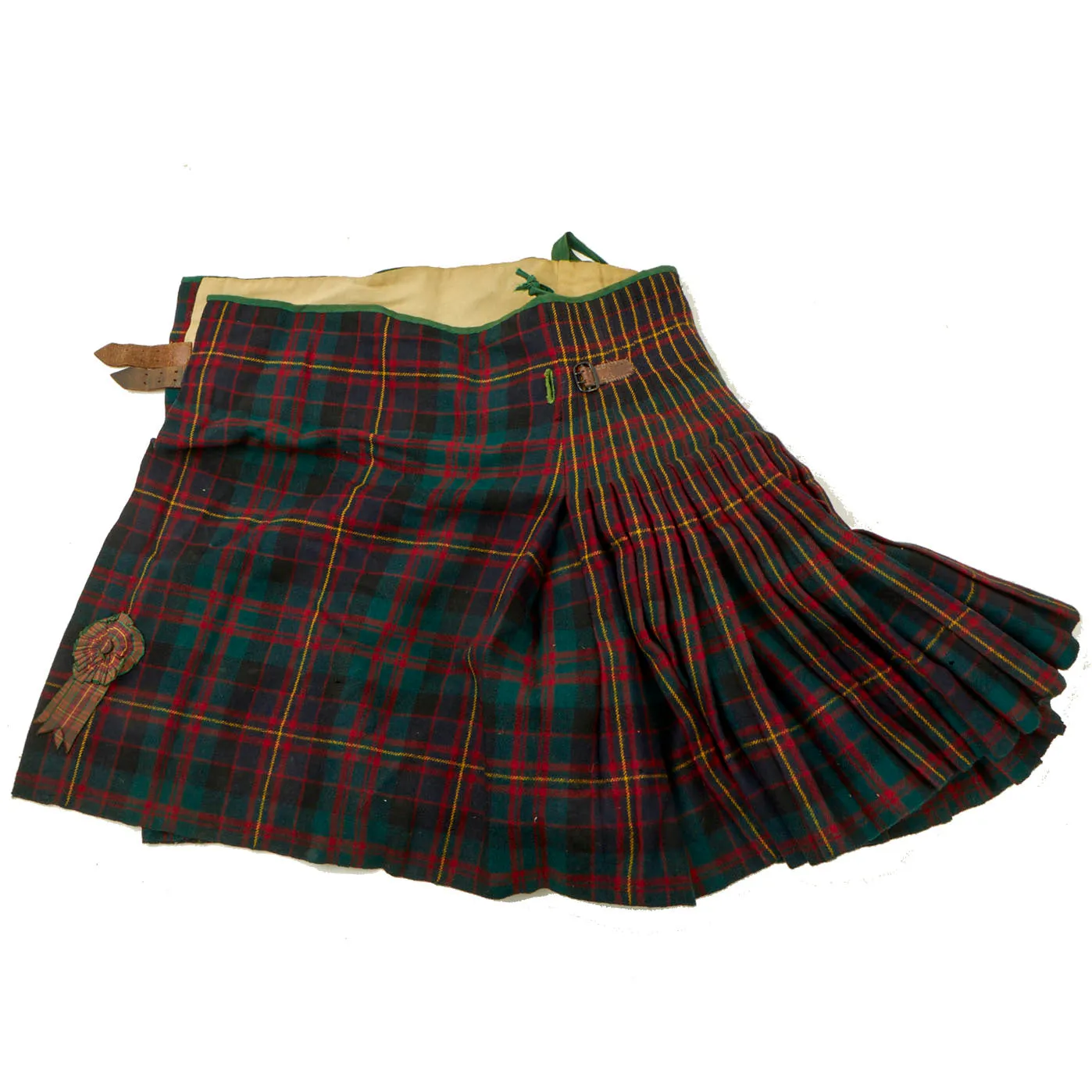 Original Scotland WWII Era Tartan Kilts for the Black Watch and Queens Own Cameron Highlanders with Accessories